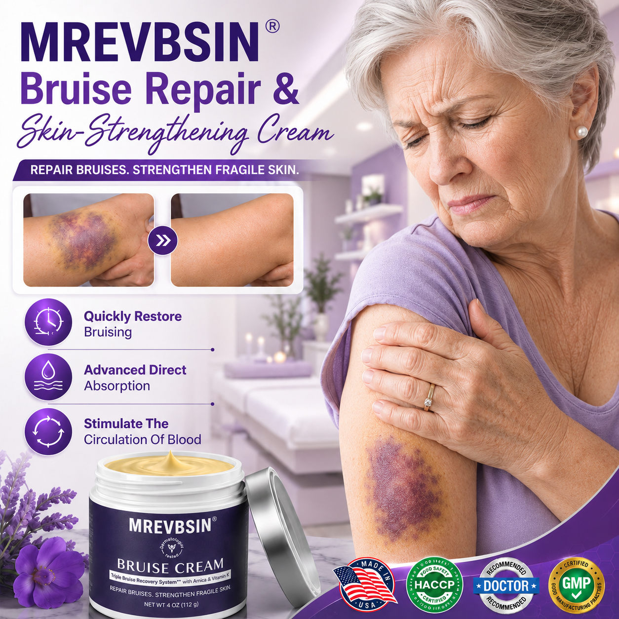 💥100K+ SOLD🍷 𝐌𝐑𝐄𝐕𝐁𝑺𝑰𝑵® NEW Upgraded Bruise Repair Cream | Skin-Strengthening Formula for Easily Bruised Skin