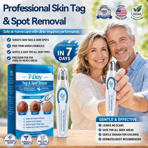 Official Store 🎉 Newly Upgraded 7-Day Tag & Spot Eraser Rollerball | Precision Care for Skin Tags, Dark Spots & Rough Bumps | Gentle Botanical Formula